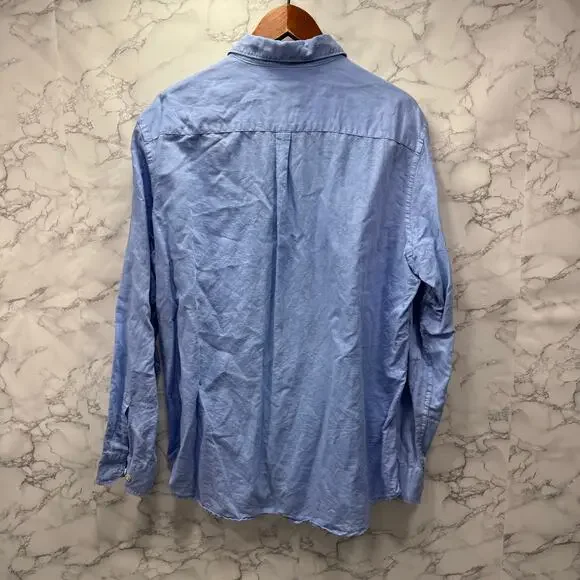 Tasso Elba Island Linen Blend Men’s Shirt sz XL Blue #G930 - Picture 8 of 9